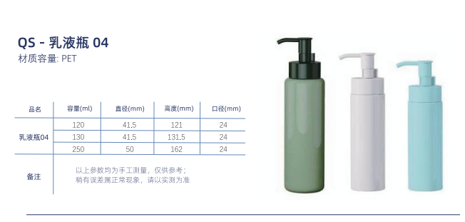 QS乳液瓶04 PET 120ml 130ml  250ml